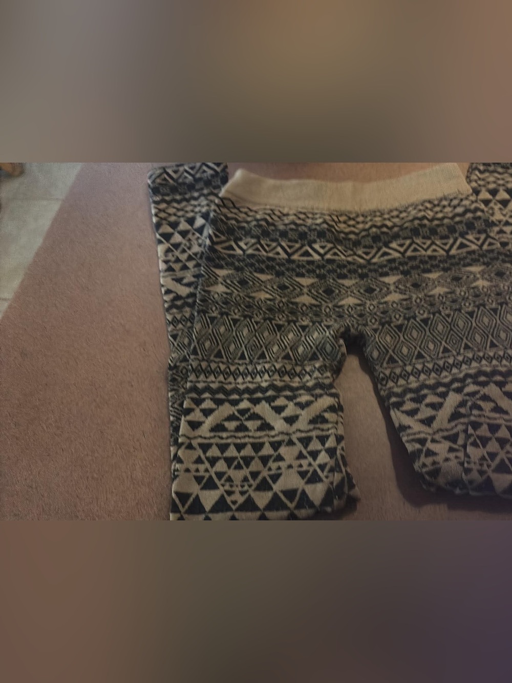 Rue21 Black and Cream Geometric Kids Leggings